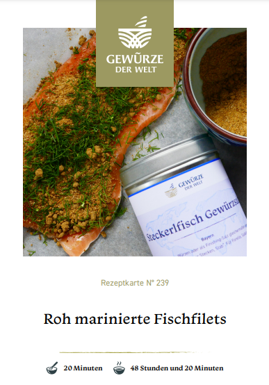 Rezeptkarte N°239 Roh marinierte Fischfilets