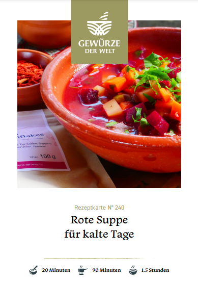 Rezeptkarte N°240 Rote Suppe für kalte Tage