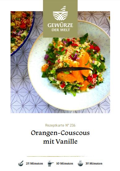 Rezeptkarte N°236 Orangen-Couscous mit Vanille